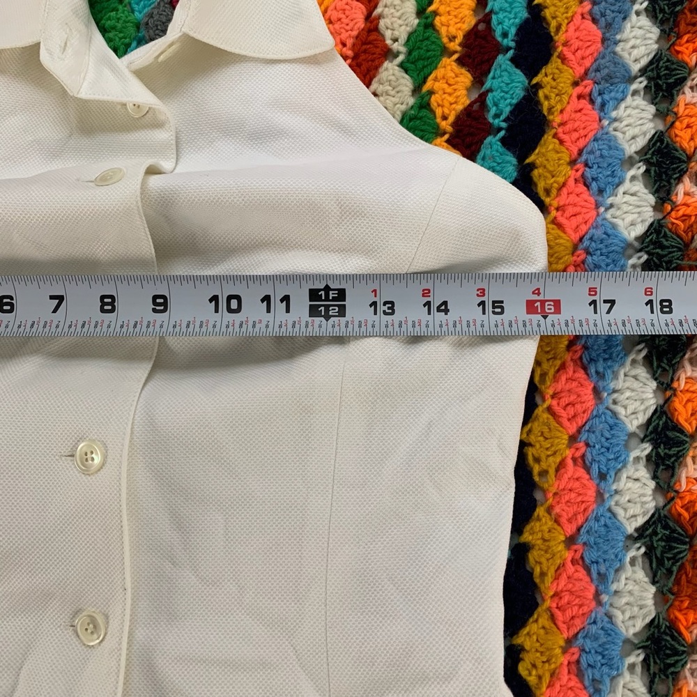 Vintage 1980s Deadstock Michael Kors Collar Button Up Fitted Cotton Halt… - Picture 12 of 15